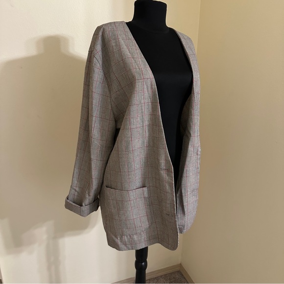 Vintage Loose Plaid Blazer - Picture 3 of 7